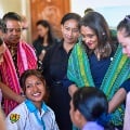 WHO South-East Asia Regional Director, Saima Wazed, at 10 Decembro School, Timor-Leste.