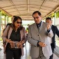 WHO South-East Asia Regional Director, Saima Wazed with WHO Representative to Timor-Leste on her first visit to Timor-Leste.