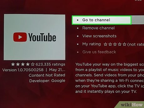 Step 6 Select the "Go to channel" option to open YouTube immediately.