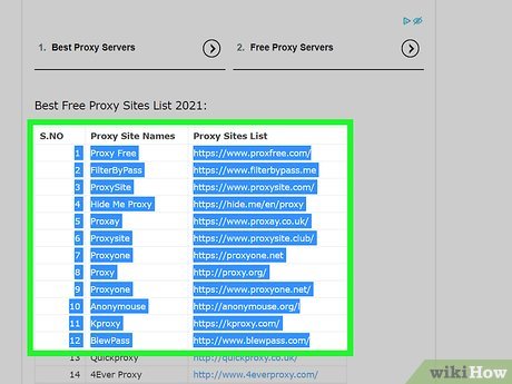 Step 4 Make a list of a dozen proxy sites to try.