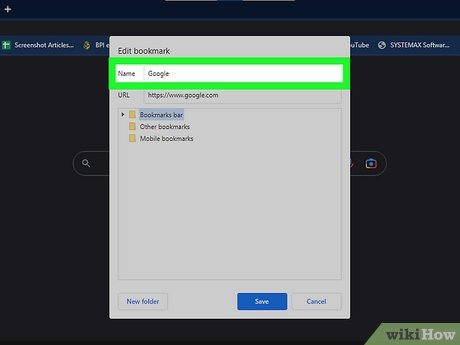 Step 5 Add a bookmark name.