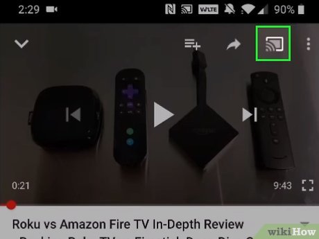 Step 2 Tap the "Cast" button at the top of the YouTube app on your mobile device.