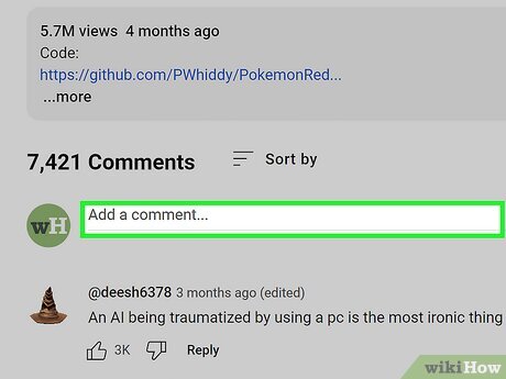 Step 4 Click the "Add a comment…" field.
