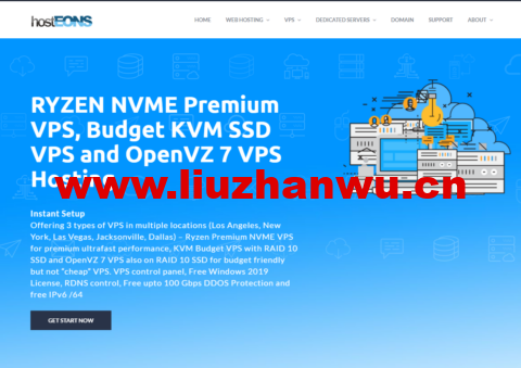 Hosteons：美国OpenVZ架构VPS，$16/年起，KVM架构vps，1年付/2年/3年付送双倍SSD+流量，可选洛杉矶/达拉斯等5个机房-主机之家测评