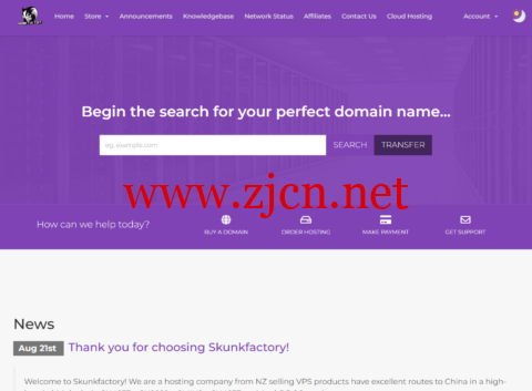 skunkfactory：洛杉矶(CU9929+CMIN2)线路vps，8核/6GB/50G NVME/4TB月流量/300Mbps带宽，$19/月，另可选DDOS高防/CMIN2等线路-主机之家测评