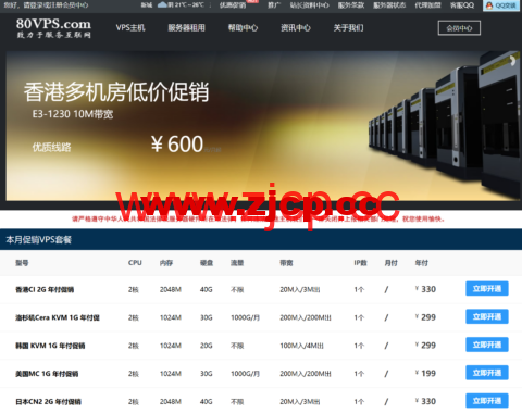 80VPS：8C站群服务器(232个IP)900元/月起，美国/香港独立服务器299元/月起插图