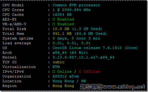 HostYun怎么样?HostYun香港EQ-CMI线路VPS简单测试