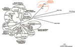 Thumbnail of Unrooted phylogenetic tree generated by the neighbor-joining method by using the complete fragment of the long terminal repeat (LTR) (755 bp). Distance matrices were generated with the DNADIST program, using the Kimura 2-parameter method and 5.17 as the transition/transversion ratio. Bootstrap analysis was carried out with 1,000 datasets. The values on the branches indicate frequencies of occurrence for 1,000 trees. The 4 new human T-cell leukemia virus type 1 (HTLV-1) sequences (VA