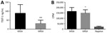 Thumbnail of TSST-1 and total mitogen production in vitro by tst-positive clonal complex (CC) 30 MSSA and CC30 MRSA strains. A) Mean TSST-1 present in the culture supernatants of tst-positive CC30 MSSA (n = 81) and CC30 MRSA (n = 39) isolates measured by immunoblot after overnight culture in brain–heart infusion broth. B) Mean human PBMC proliferative response to culture supernatants of tst-positive CC30 MSSA (n = 77) and CC30 MRSA (n = 39) isolates. Negative indicates RPMI tissue culture medium