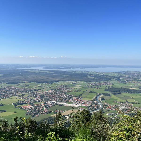 A beautiful view over the Voralpenland and the Chiemsee